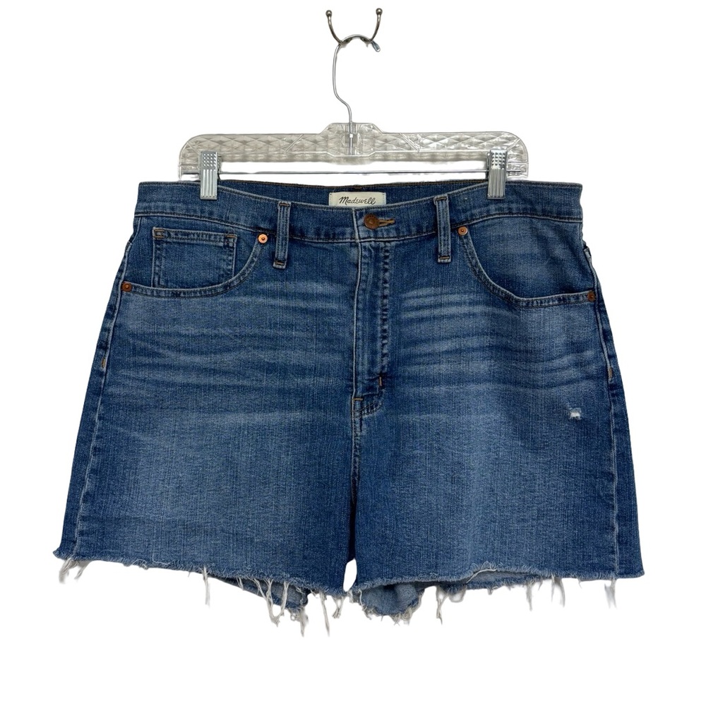 Madewell High-Rise Comfort Stretch Denim Shorts in Malden Wash - Size 32